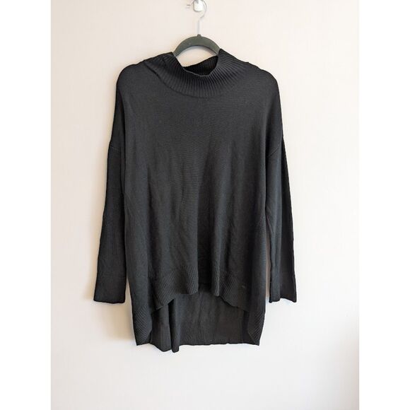 Eileen Fisher Merino Mock Neck Top in Regenerative Wool Black size M Orig. $278 - Picture 7 of 11